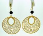 Orecchini in argento dorato traforato 925%° con onici cod. 3168